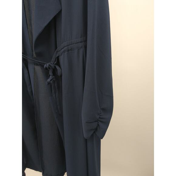 Lane Bryant Kimono Top Plus 26/28 Tie Front Long Sleeve Chiffon Duster Navy‎ NWT - Picture 5 of 10